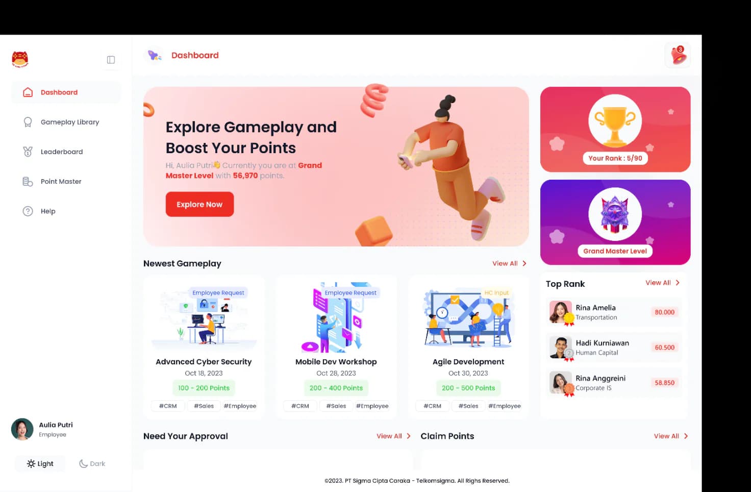 Employee Gamification & Reward Platform — project view 2