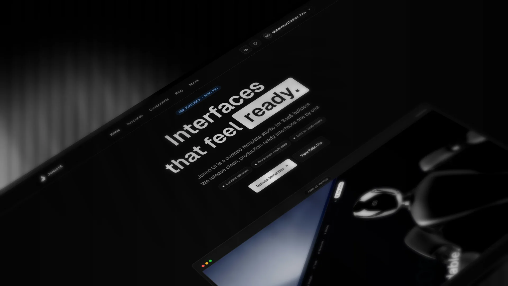 Junno UI – Next.js Templates & React Component Library