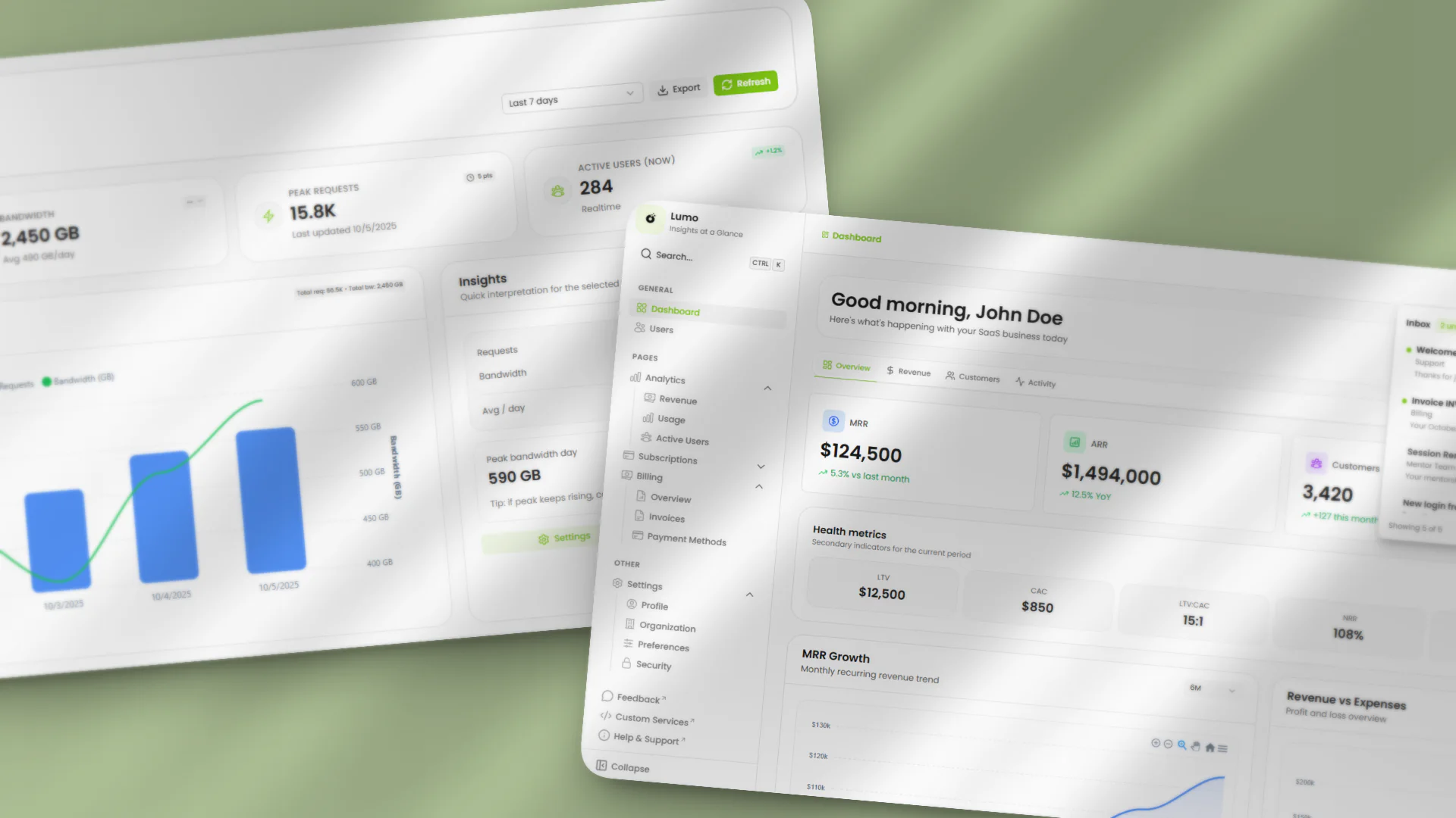 Lumo Dashboard — project view 3